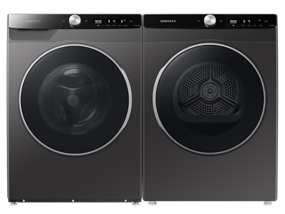 24" Samsung 2.5 Cu.Ft. Front Load Washer And 4.0 Cu.Ft. Dryer with Smart Dial - WW25B6900AX-DV25B6900EX