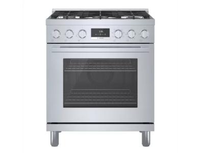 30" Bosch 800 Series Dual Fuel Freestanding Range In Stainless Steel - HDS8055C