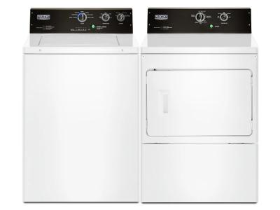 27" Maytag Commercial-Grade Residential Agitator Washer And Commercial-grade Residential Dryer - MVWP575GW-YMEDP575GW