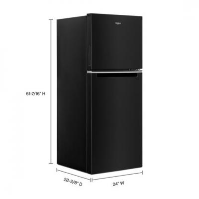 24" Whirlpool 11.6 Cu. Ft. Top-Freezer Refrigerator In Black - WRT312CZJB