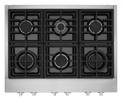 36''  KitchenAid 6-Burner Commercial-Style Gas Rangetop - KCGC506JSS