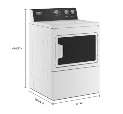 27" Maytag 7.4 Cu. Ft. Commercial-Grade Residential Dryer in White - MGDP586KW