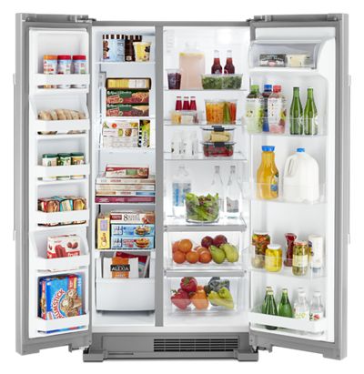 36" Maytag 25 Cu. Ft. Wide Side-by-Side Refrigerator in Stainless Steel - MSS25N4MKZ