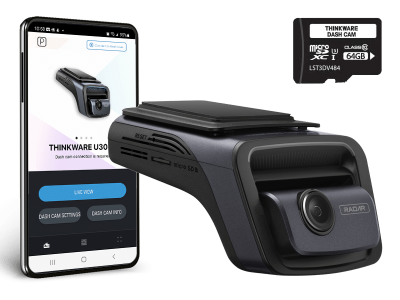Thinkware 4K UHD Dash Cam with Built-In GPS and 64GB microSD Card - U3000MU64C