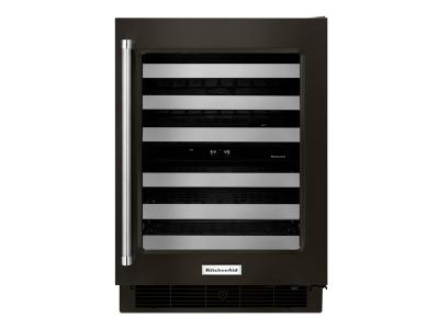 24" KitchenAid Stainless Steel Wine Cellar with Metal-Front Racks - KUWR304EBS