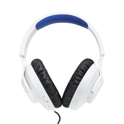 JBL Wired Over-Ear Gaming Headset with Detachable Mic in White - JBLQ100PWHTBLUAM