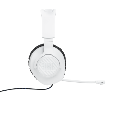 JBL Wired Over-Ear Gaming Headset with Detachable Mic in White - JBLQ100PWHTBLUAM