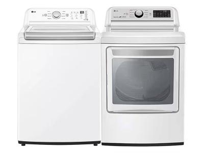 27" LG 5.6 Cu. Ft. Top Load Washer and 7.3 Cu.Ft Electric Dryer - WT7155CW-DLEX7250W