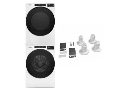 Whirlpool Stacking Kit and Front Load Washer and Front Load Dryer  -  W10869845-WFW6605MW-YWED6605MW