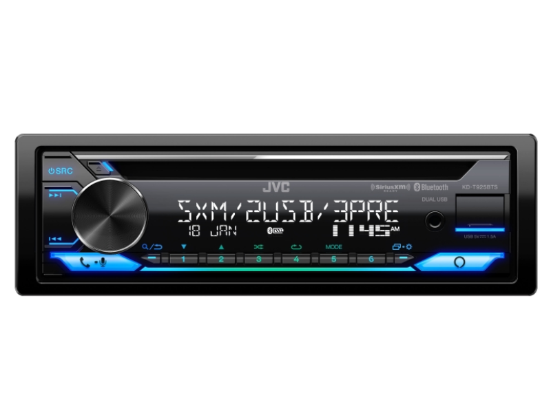 JVC KD-TD91BTS Bluetooth Car Stereo Receiver with USB Port – 2-Line LCD  Display, AM/FM Radio – CD and MP3 Player -  Alexa Enabled – Single  DIN 