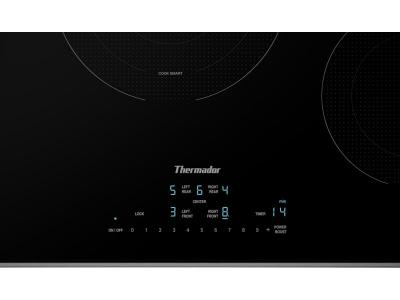 36" Thermador Electric Cooktop in Black Surface Mount with Frame - CET366YB