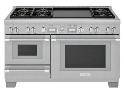 60" Thermador Pro Grand  Commercial Depth Dual Fuel Steam Range - PRD606WESG