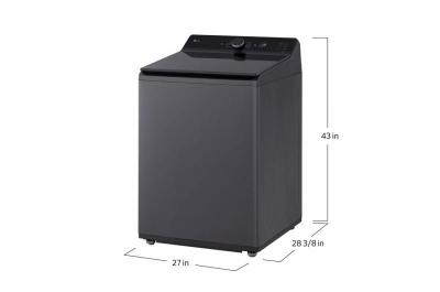 27" LG 5.5 Cu. Ft. Mega Capacity Smart Top Load Washer with EasyUnload and AI Sensing in Matte Black - WT8400CB