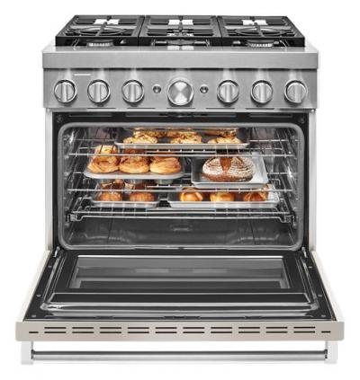 36" KitchenAid 5.1 Cu. Ft. Smart Commercial-Style Dual Fuel Range With 6 Burners - KFDC506JMH