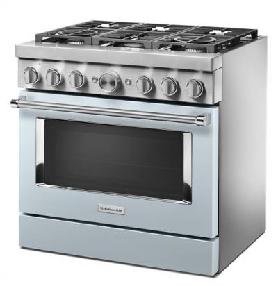 36" KitchenAid 5.1 Cu. Ft. Smart Commercial-Style Dual Fuel Range With 6 Burners - KFDC506JMB