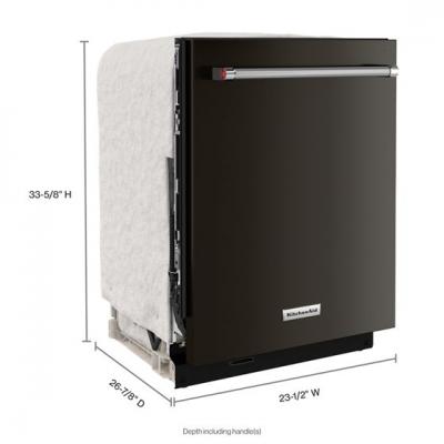 24" KitchenAid 44 dBA Dishwasher in PrintShield Finish with FreeFlex Third Rack - KDTM604KBS