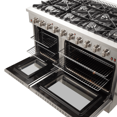 48" Forno Galiano Gas Range 8 Burners Griddle 6.58 cu.ft. Double Ovens - FFSGS6244-48