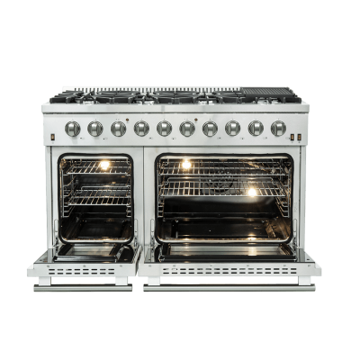48" Forno Galiano Gas Range 8 Burners Griddle 6.58 cu.ft. Double Ovens - FFSGS6244-48WHT