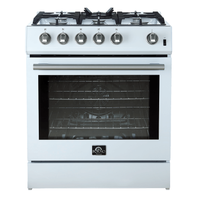 30" Forno Leonardo Espresso White Gas Range 5 cu.ft. Convection Oven - FFSGS1116-30WHT