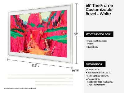 65" Samsung The Frame Customizable Bezel Modern White - VG-SCFF65WTBZA