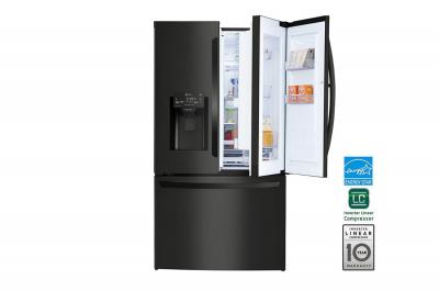 36" LG 28 cu.ft  Matte Black French Door Refrigerator With Door-in-Door  - LFXS28566M