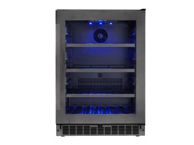 24" Silhouette Single Zone Beverage Center in in Black Stainless Steel - SSBC056D3B-S