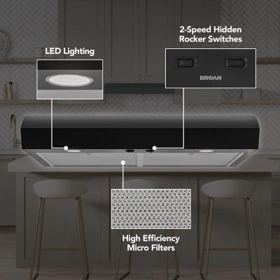 30" Broan Under Cabinet Range Hood in Black - MTR1303BL