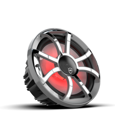 Wet Sound 10 Inch Revo Series Coaxial Speakers with Gunmetal Stainless Steel RGB Grille - REVOCX-10XS-G-SSS2