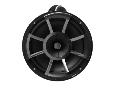 Wet Sounds Revolution Series 10" Black Tower Speakers with Silver Aluminum Fixed Clamp ( 1 7/8" - 3" ) - REV10B-FCSAV2