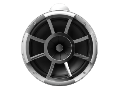 Wet Sounds Revolution Series 10" White Tower Speakers with Silver Aluminum Fixed Clamp ( 1 7/8" - 3" ) - REV10W-FCSAV2