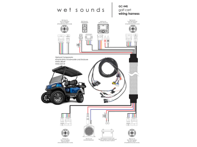 Wet Sounds Golf Cart Audio System Harness - GC-H4S