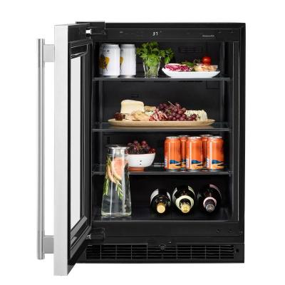 24" KitchenAid Undercounter Refrigerator with Glass Door - KURL324SSB