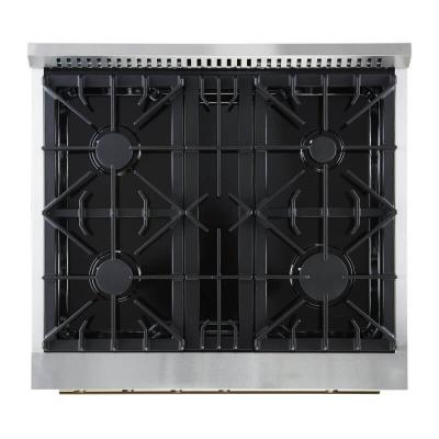 30" Forno Marco 4 Burners 4.32 cu.ft. Convection Oven Gas Range  - FFSGS6277-30BLK