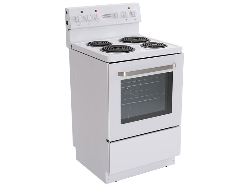 white coil top stove